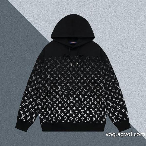 ルイ ヴィトン LOUIS VUITTON定番半身満印グラデーション老花アルファベットLOGOプリントパーカー 0