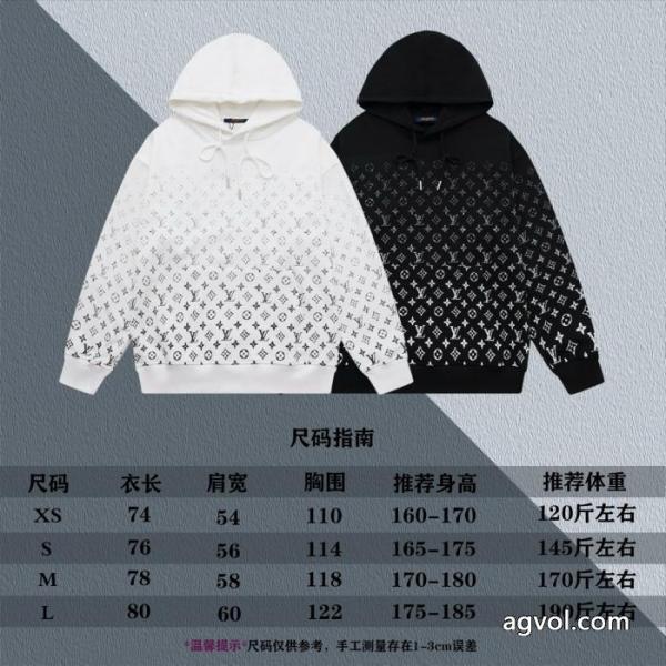 ルイ ヴィトン LOUIS VUITTON定番半身満印グラデーション老花アルファベットLOGOプリントパーカー 5