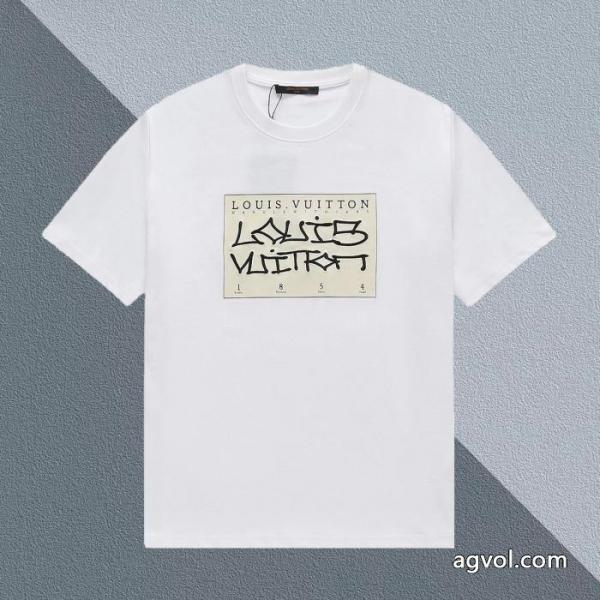 ルイ ヴィトン LOUIS VUITTONプリント下地刺繍草書ロゴ半袖Tシャツ 3
