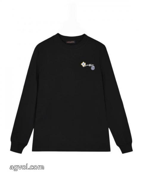 Louis Vuittonロバ家前後のフラワー重工刺繍アルファベットロゴ男女同型長袖Tシャツ 3