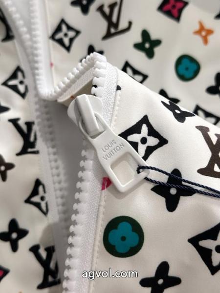 LVトップブルーのオールドフラワープリントジップメタルオリジナルジャケット 2