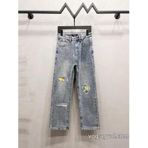 Louis Vuitton/ルイヴィトン水洗いクラシック破穴カートゥーンプリントジーンズ