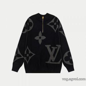 LVルイ・ヴィトン25 ss冬の新作ラウンドネックジッパーセータージャカード大ロゴ