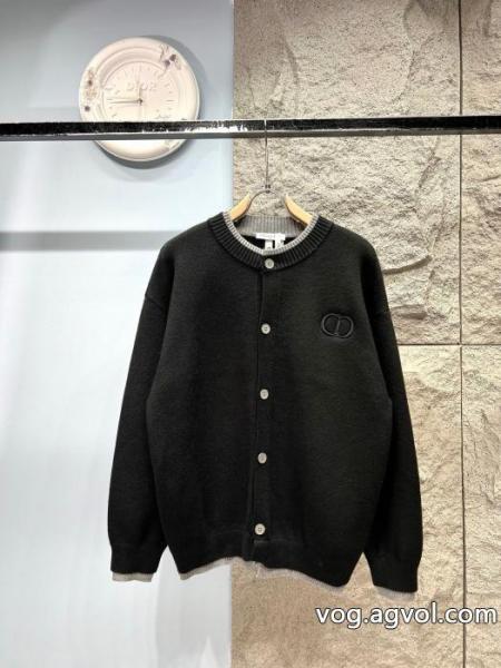 DIORCD刺繍ロゴラウンドネックフェイクカーディガンジャケット男女同型 0