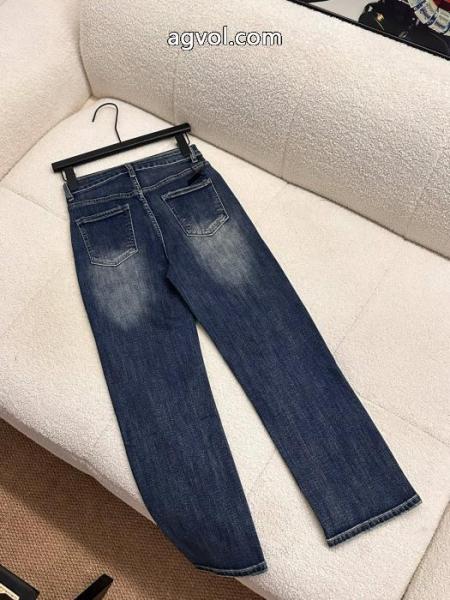 Louis Vuittonロバの家カスタム老花四つ葉のアルファベットの皮のカウボーイ煙管ズボン長ズボン 2