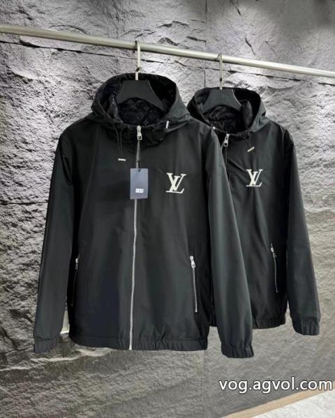 Louis Vuitton両面Logoフルプリント暗紋キャップコート突撃着 0 