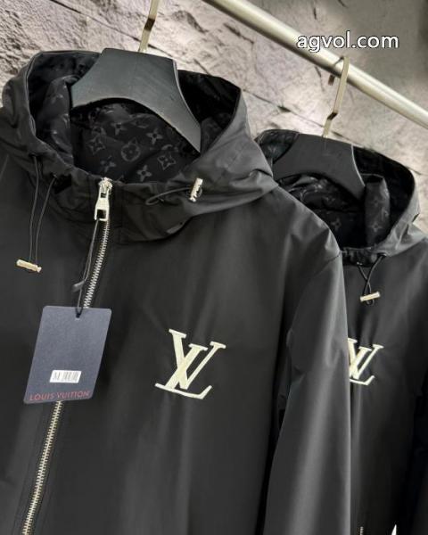 Louis Vuitton両面Logoフルプリント暗紋キャップコート突撃着 5 