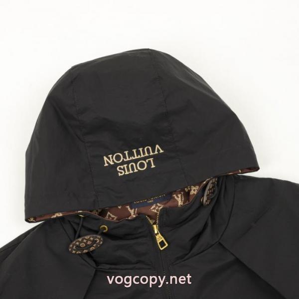 Louis Vuittonオールドフラワーフルプリントパッチワークパーカージップコート 5 