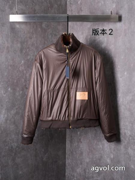 LV立体パイル彫刻リバーシブルウエストジャケットジャケットコート 5