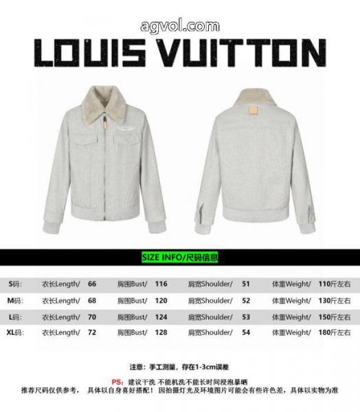 LOUIS VUITTONウールの襟継ぎ羊毛綿入れの服コート 5 