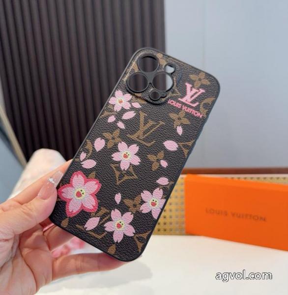Lv精孔全包携帯ケース桜模様Lv全包縁革製携帯ケース 2