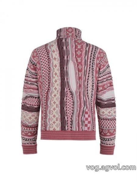 LOUIS VUITTON25SSヘッダーハーフジッパー変則ジャカードセーターコート 0