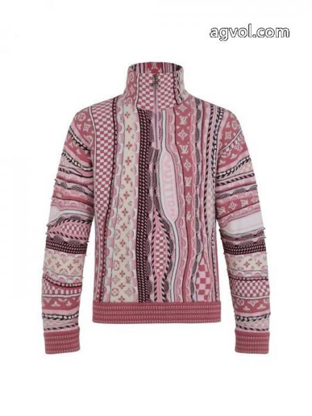 LOUIS VUITTON25SSヘッダーハーフジッパー変則ジャカードセーターコート 3