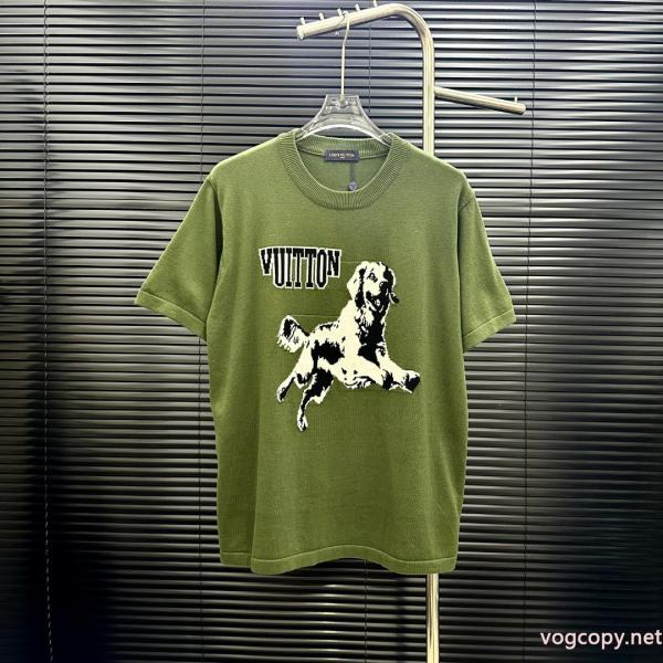 LVルイヴィトンアニマルモチーフ犬刺繍ニット半袖 0 