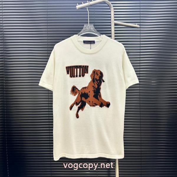 LVルイヴィトンアニマルモチーフ犬刺繍ニット半袖 5 