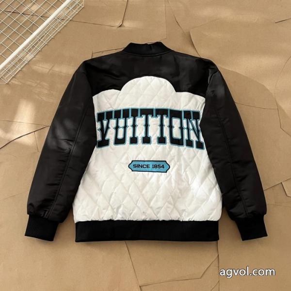 LOUIS VUITTONひし形布刺繍工芸衝突色野球服コート 3