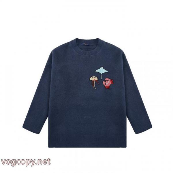 Louis Vuitton冬季限定海洋動物シート刺繍ラウンドネックセーター 1