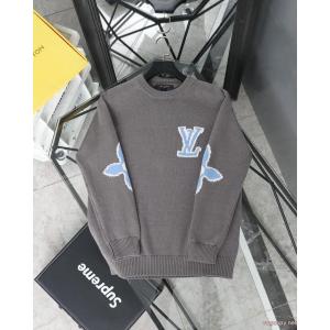 Louis Vuitton限定スキーシリーズクローバーカフスロゴジャカードカップルニットクルーネックセーター