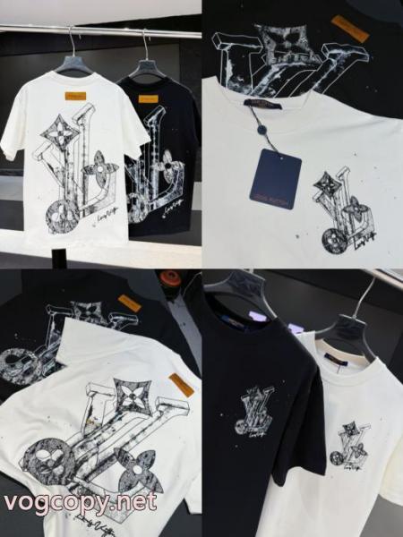 今年の大トレンド ファッション 人気 保温性の高いLOUIS VUITTONコピー 商品 販売半袖Tシャツ 1