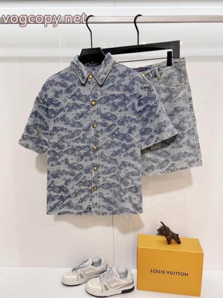 安心国内発送 着心地抜群 大人気 完売前にブランド 偽物 激安半袖シャツLOUIS VUITTON 1