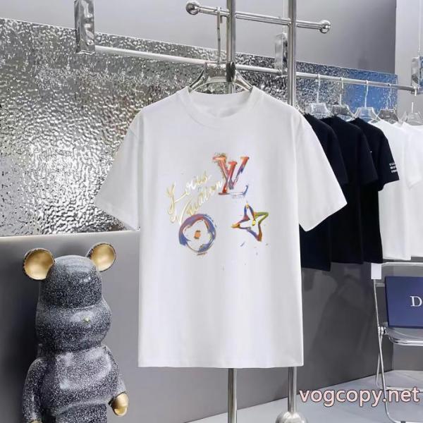 数量限定品 オリジナル 首胸ロゴブランド 品 激安 通販LOUIS VUITTON半袖Tシャツ 4