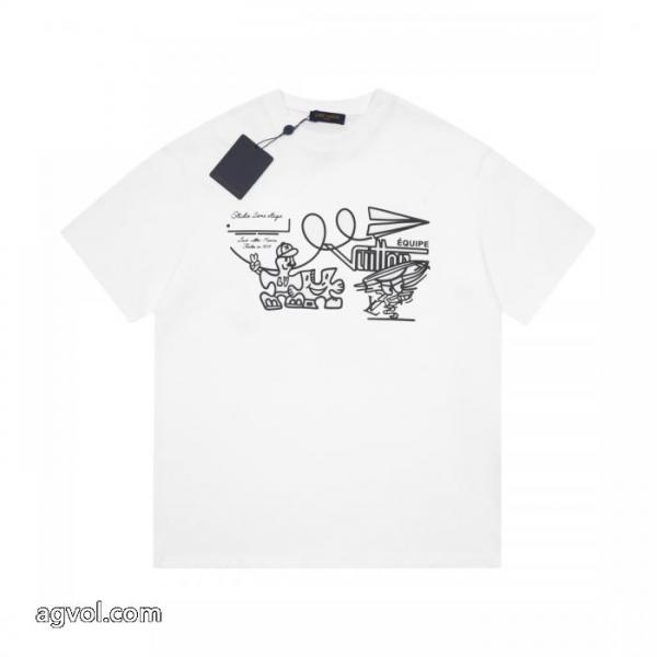2026限定 男女兼用に人気 肌触りのいい ロゴ入り新作 コピー ブランド 通販LOUIS VUITTON半袖Tシャツ 2