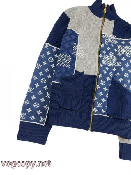 LOUIS VUITTON×Nigo連名ジョイントジッパーハイネック長袖ニットメンズブルー 2