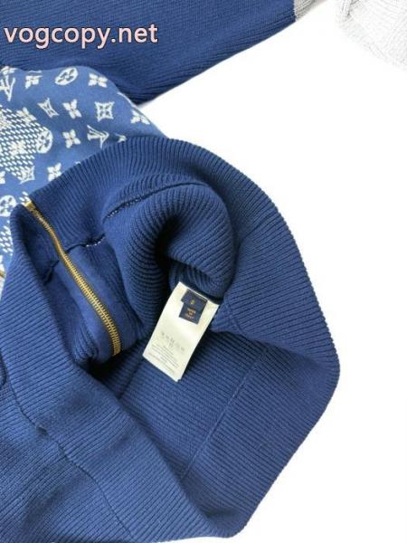 LOUIS VUITTON×Nigo連名ジョイントジッパーハイネック長袖ニットメンズブルー 3