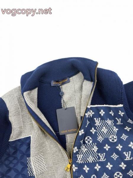 LOUIS VUITTON×Nigo連名ジョイントジッパーハイネック長袖ニットメンズブルー 4