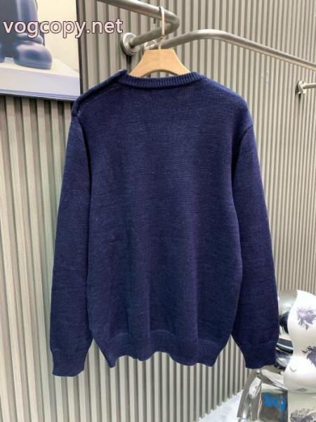 Louis Vuittonルイ・ヴィトン2026 SS新作サザエ刺繍ロゴフラワーボタンラウンドネック長袖セーター男女同型 1