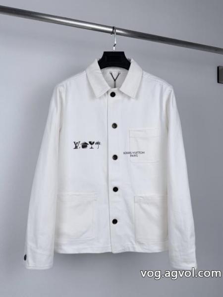 LOUIS VUITTONルイLV 26 FWプリントロゴEQUIPEスタッズデニムジャケット 0