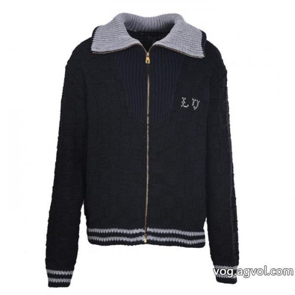 LOUIS VUITTON LVチェッカーボードクラッシュカラーリブニットジャケット 0 