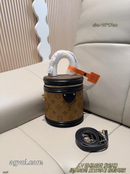 LV Cannes発財桶バッグ、定番Monogram老花帆布+黒革トリム、金属金具は超質感があ 1