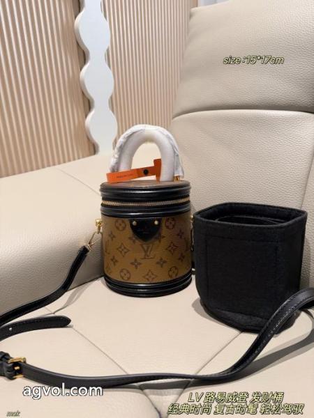LV Cannes発財桶バッグ、定番Monogram老花帆布+黒革トリム、金属金具は超質感があ 3