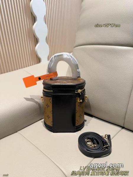 LV Cannes発財桶バッグ、定番Monogram老花帆布+黒革トリム、金属金具は超質感があ 2