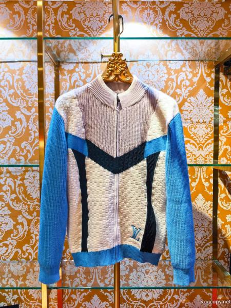 Louis Vuitton/ルイ・ヴィトン2026秋冬新作ぶつかり色丸首ニットカーディガンジップセーター 0