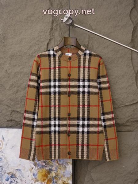バーバリー(Burberry)クララのチェック柄ニットカーディガンコート 2