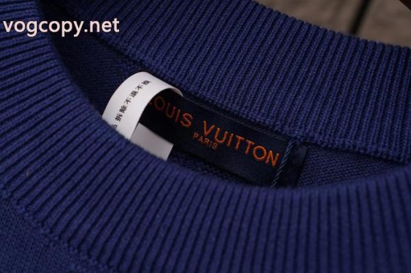 LOUIS VUITTONルイ・ヴィトン暗めのアルファベットジャカードニット半袖Tシャツ 1
