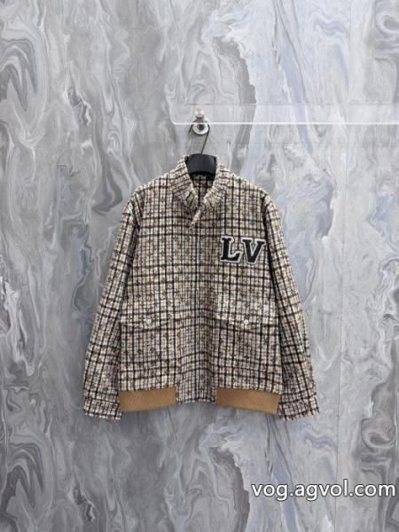 lvルイ2026新型千鳥格子走秀型ビーズ刺繍野球ウェアコート 0 