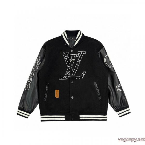 Louis Vuitton/ルイヴィトン連名NBAレザーパッチワークバスケットLOGOロゴ野球ウェアジャケット 0 