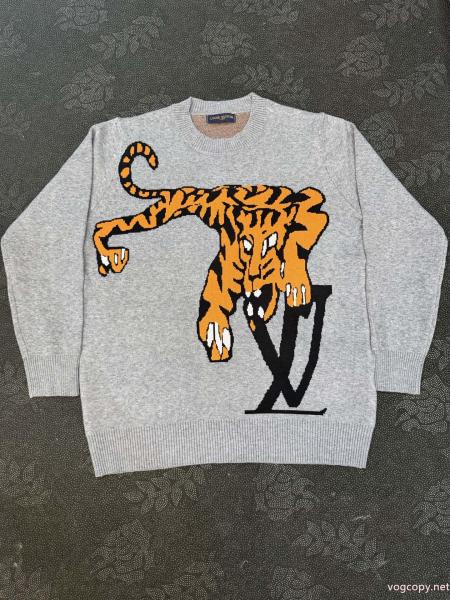 Louis Vuittonルイ・ヴィトン26 ss LVクラシックロゴジャカード下山虎カップルニットクルーネックセーター 0