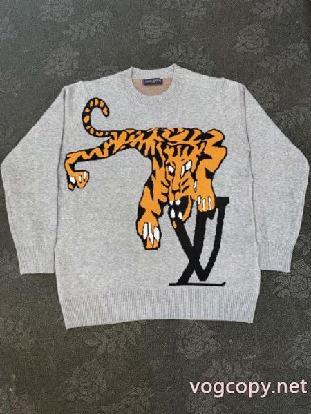 Louis Vuittonルイ・ヴィトン26 ss LVクラシックロゴジャカード下山虎カップルニットクルーネックセーター 2