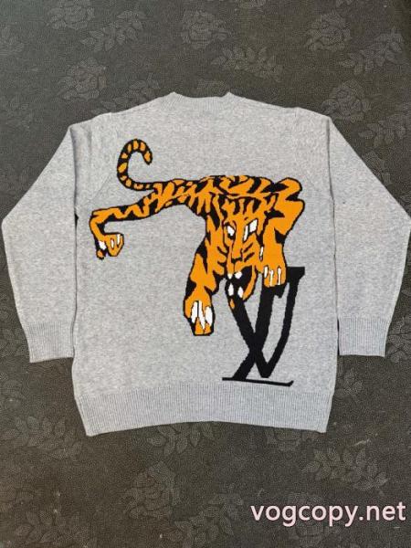 Louis Vuittonルイ・ヴィトン26 ss LVクラシックロゴジャカード下山虎カップルニットクルーネックセーター 1