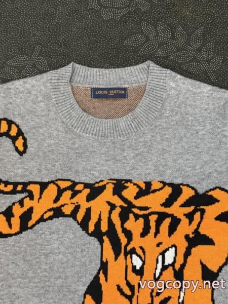 Louis Vuittonルイ・ヴィトン26 ss LVクラシックロゴジャカード下山虎カップルニットクルーネックセーター 3