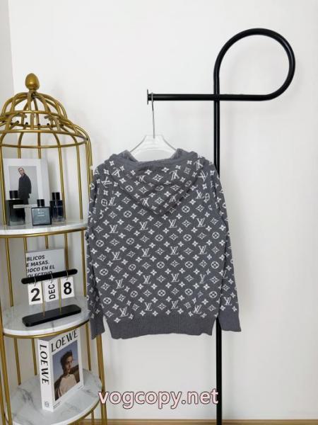 Louis Vuitton/LVルイヴィトンフルプリントジャカード連帽ニットコート 2