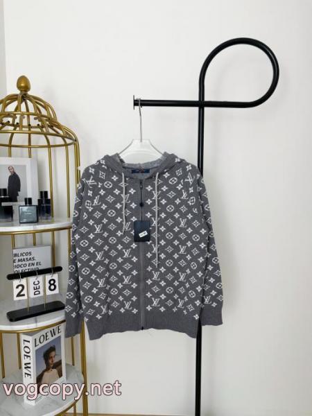 Louis Vuitton/LVルイヴィトンフルプリントジャカード連帽ニットコート 3