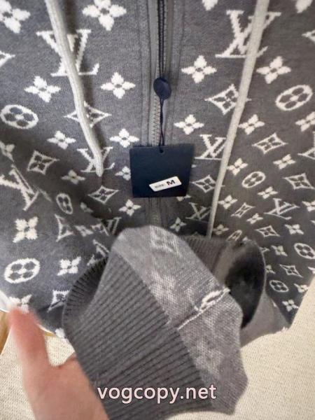 Louis Vuitton/LVルイヴィトンフルプリントジャカード連帽ニットコート 1
