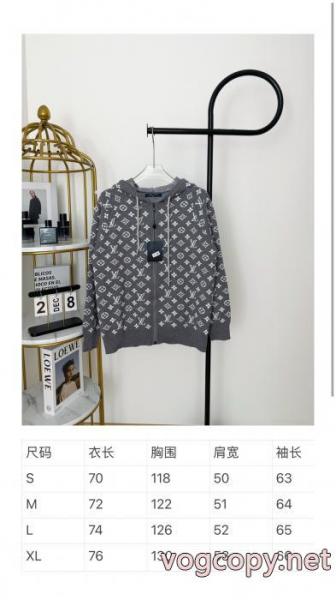 Louis Vuitton/LVルイヴィトンフルプリントジャカード連帽ニットコート 4
