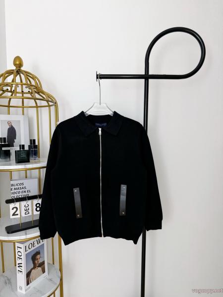 Louis Vuitton/LVルイヴィトン革ボタンジップニットコート 0