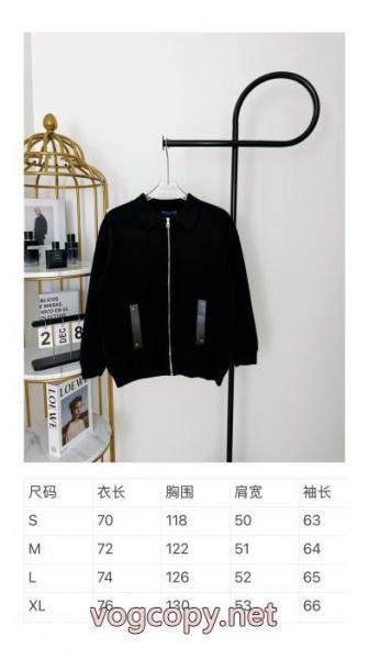 Louis Vuitton/LVルイヴィトン革ボタンジップニットコート 4